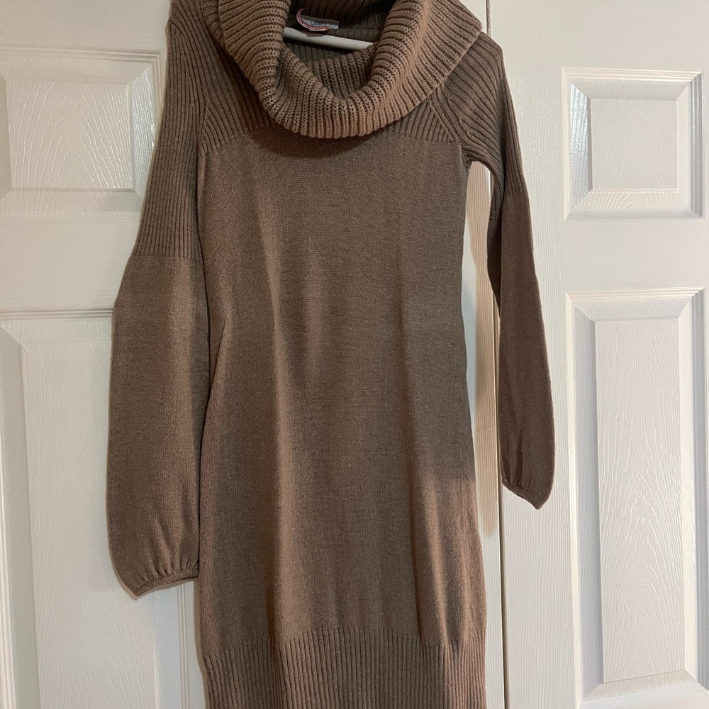 LOFT Taupe Cowl Neck Sweater